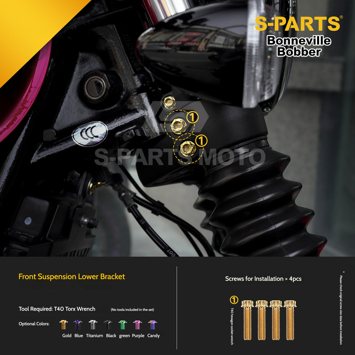SPARTS Titanium Set Screws for Triumph Bonneville Bobber Motorcycle