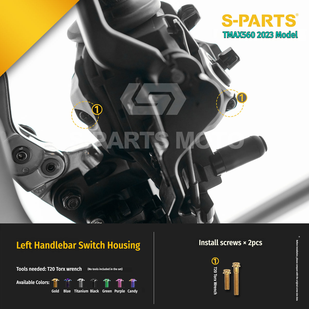 SPARTS Titanium Bolt Kit for Yamaha TMAX560 2023-Front & Cockpit System
