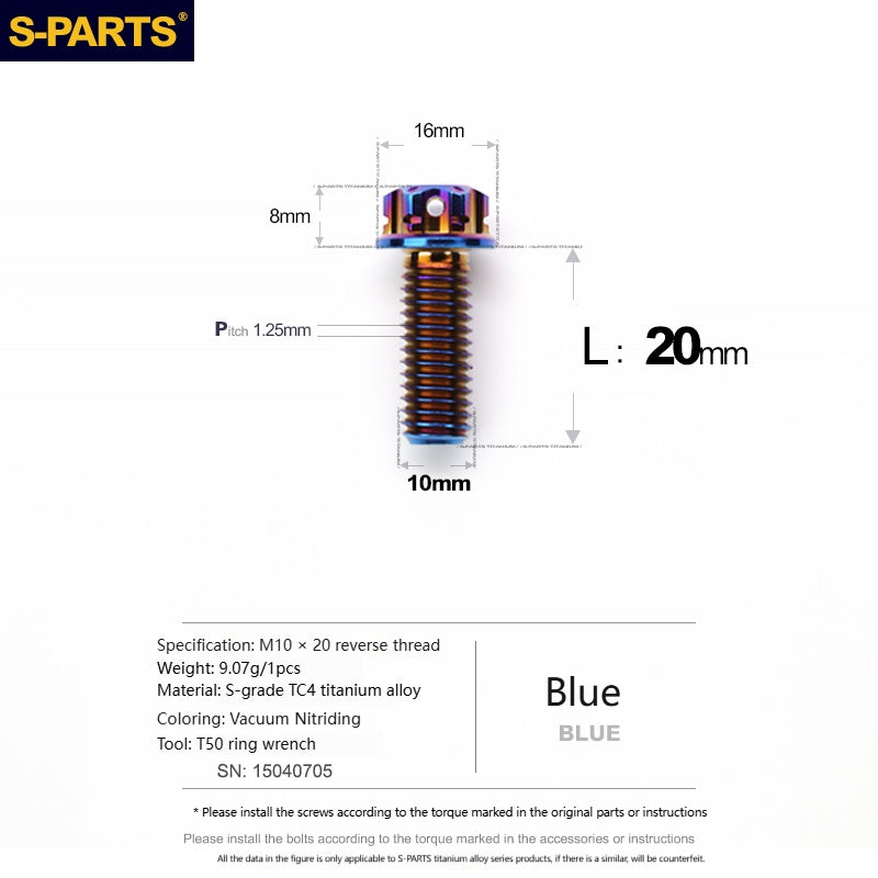 SPARTS Titanium MirrorMotorcycle Rearview Mirror Bolts· M8/M10
