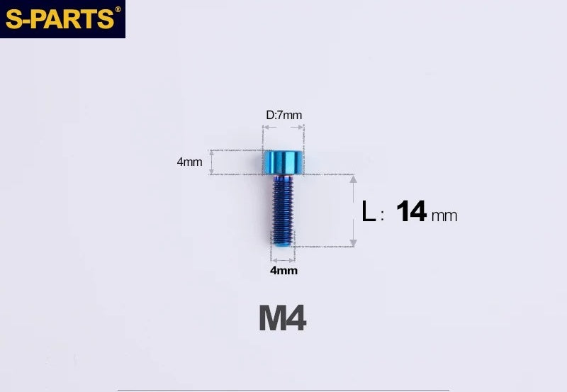 SPARTS Titanium Socket Head Bolts M4x6–25mm for Motorcycles