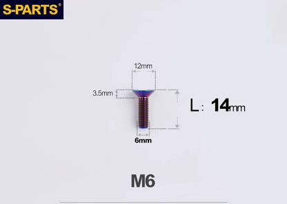 SPARTS M6×10–65mm Titanium Torx Countersunk Bolts for Motorcycle Frames