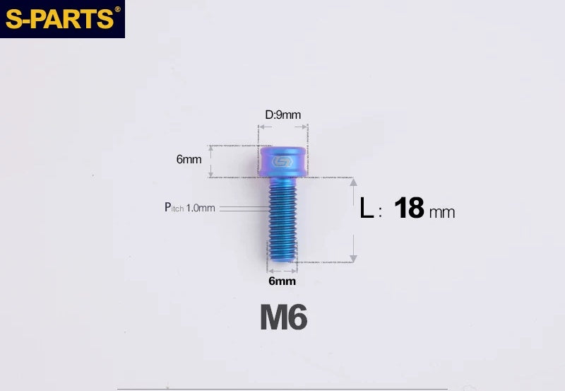 SPARTS M6×10–40mm SL Super Lightweight Titanium Socket Cap Bolts for Bicycles