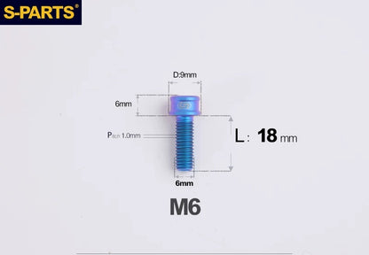 SPARTS M6×10–40mm SL Super Lightweight Titanium Socket Cap Bolts for Bicycles