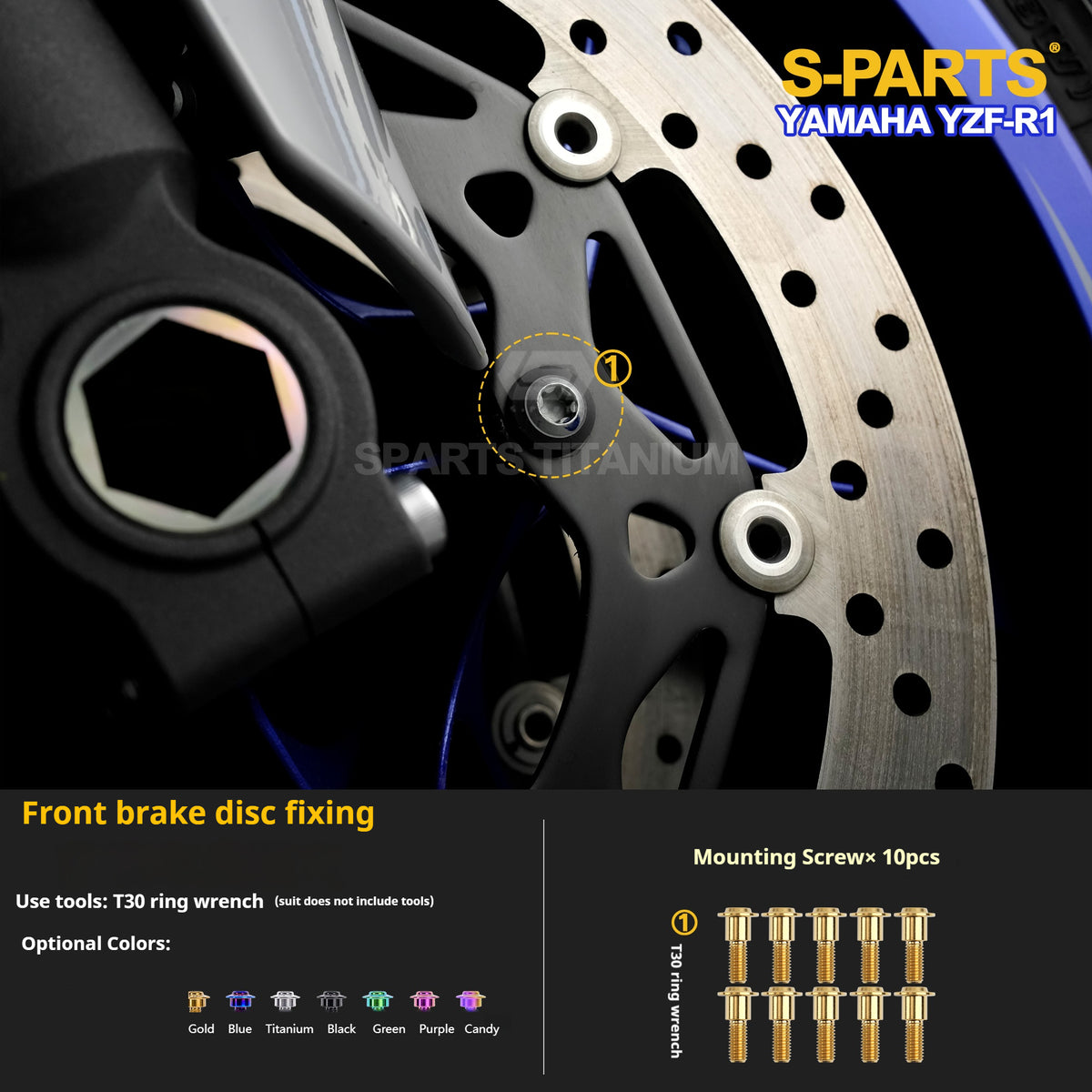 SPARTS TC4 Titanium Bolt Kit for Yamaha YZF-R1 | Motorcycle Titanium Bolt Upgrade