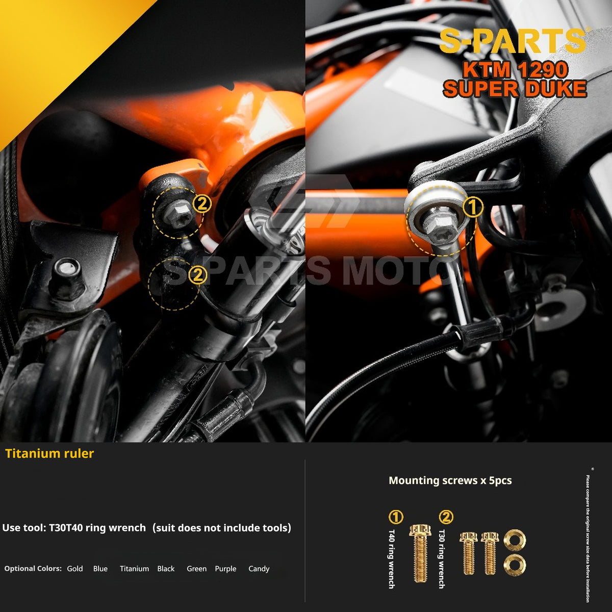 SPARTS Titanium Alloy Fasteners Compatible with KTM Super Duke 1290