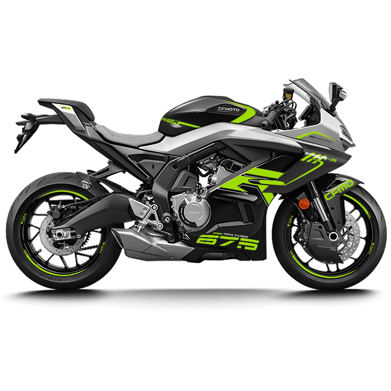 CFMOTO 675SR Violet Graphic Decal Kit Motorcycle Body & Rim Stickers — Black Motorcycle