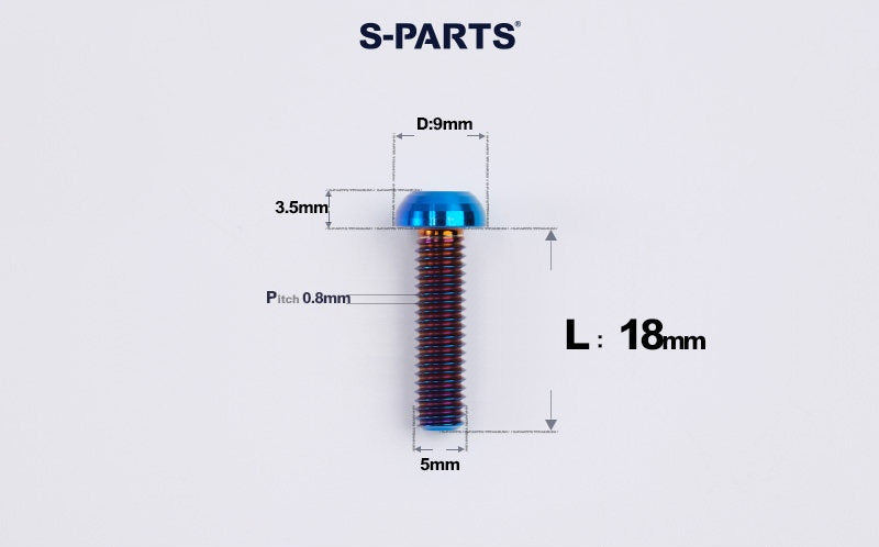 SPARTS A2 M5 Titanium Button Head Bolts for Bicycle Brake Caliper Upgrades Ultra-Light Fasteners