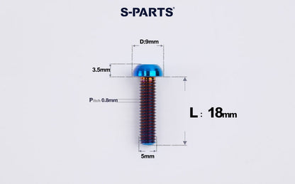 SPARTS A2 M5 Titanium Button Head Bolts for Bicycle Brake Caliper Upgrades Ultra-Light Fasteners