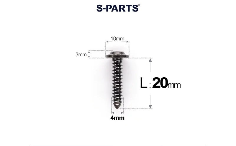SPARTS M4 Titanium Self-Tapping Screws for Motorcycles