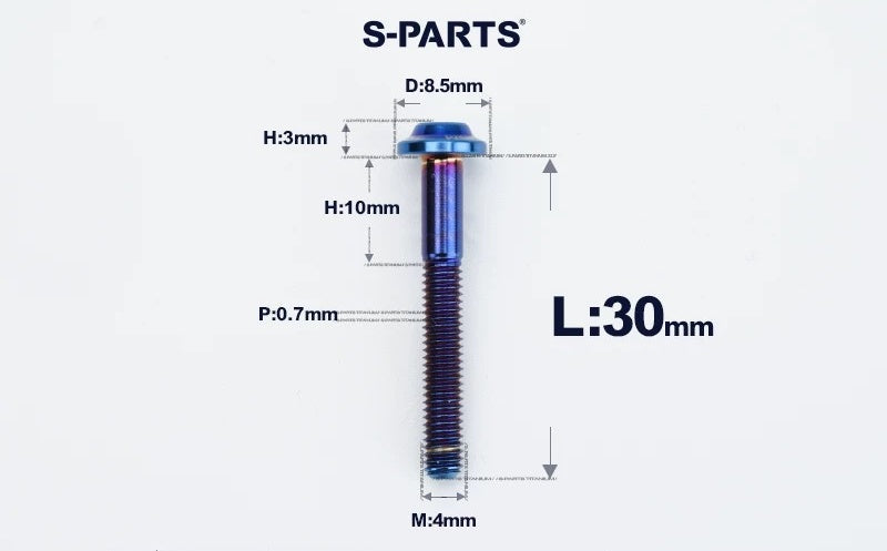 SPARTS M4✖️6–30mm D8.5 Titanium Torx Flanged Button Head Bolts