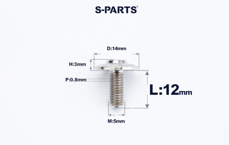SPARTS A3 M5×L12-20  D14 Titanium Button Head Bolts for Motorcycle Upgrades