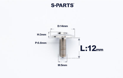SPARTS A3 M5×L12-20  D14 Titanium Button Head Bolts for Motorcycle Upgrades