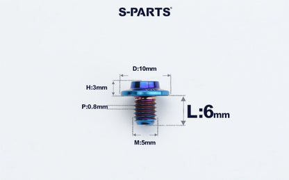 SPARTS A3 M5×L6-50 D10 Titanium Button Head Bolt for Motorcycle & Bicycle Lightweight Custom Fasteners