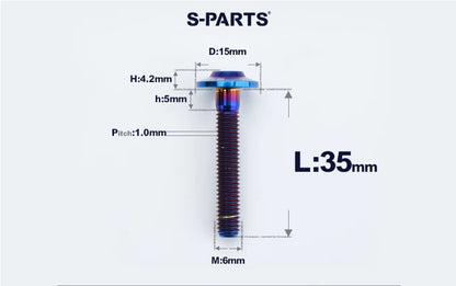SPARTS M6×8–45mm D15 Titanium Button Head Bolts for Motorcycles