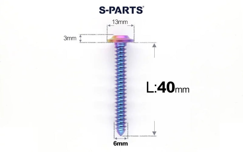 SPARTS M6 Titanium Flanged Button Head Self-Tapping Bolt D13