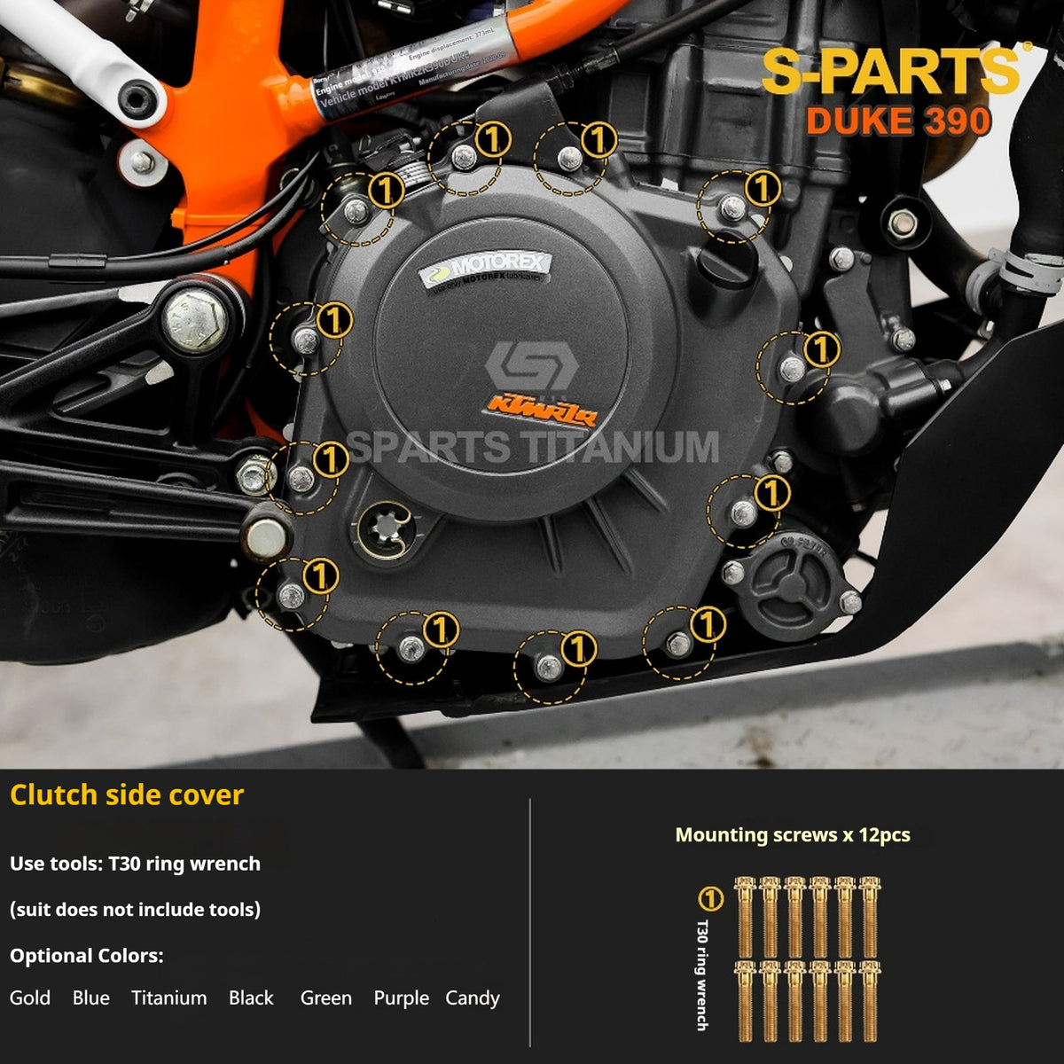 SPARTS KTM Duke 390 Full Bike Titanium Bolt Kit | Premium TC4 Motorcycle Fasteners