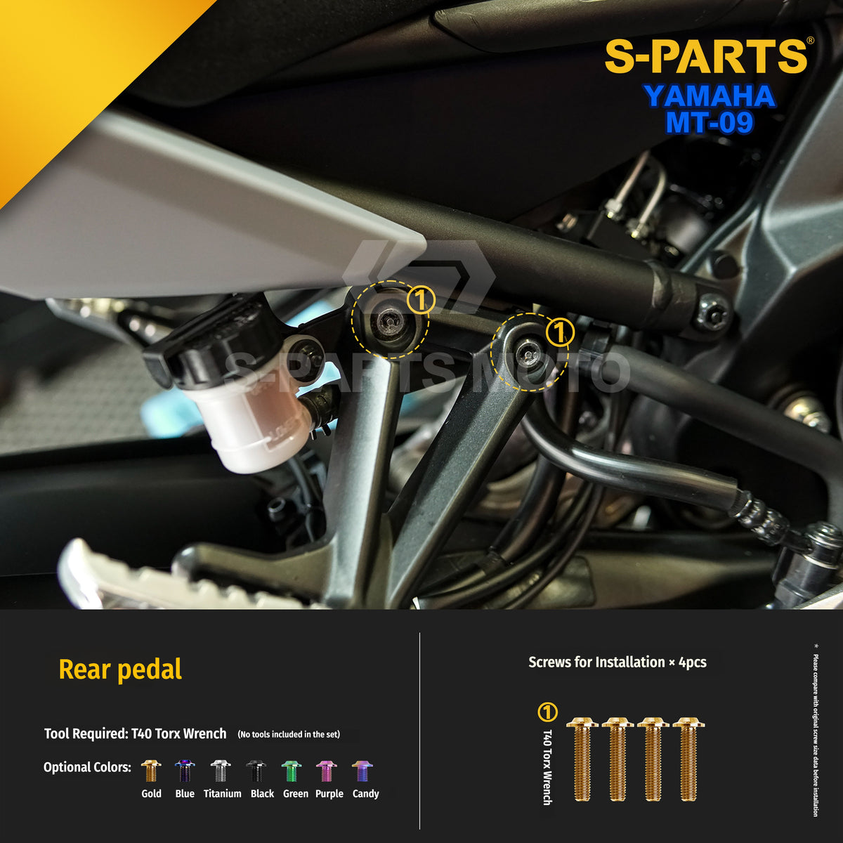 SPARTS Titanium Bolt Kit | TC4 Grade for  Yamaha MT-09 Motorcycle Fasteners