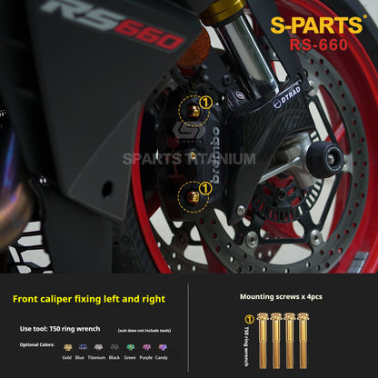 S-PARTS Titanium Complete Bolts Hardware Kit for Aprilia RS660 (2021+)