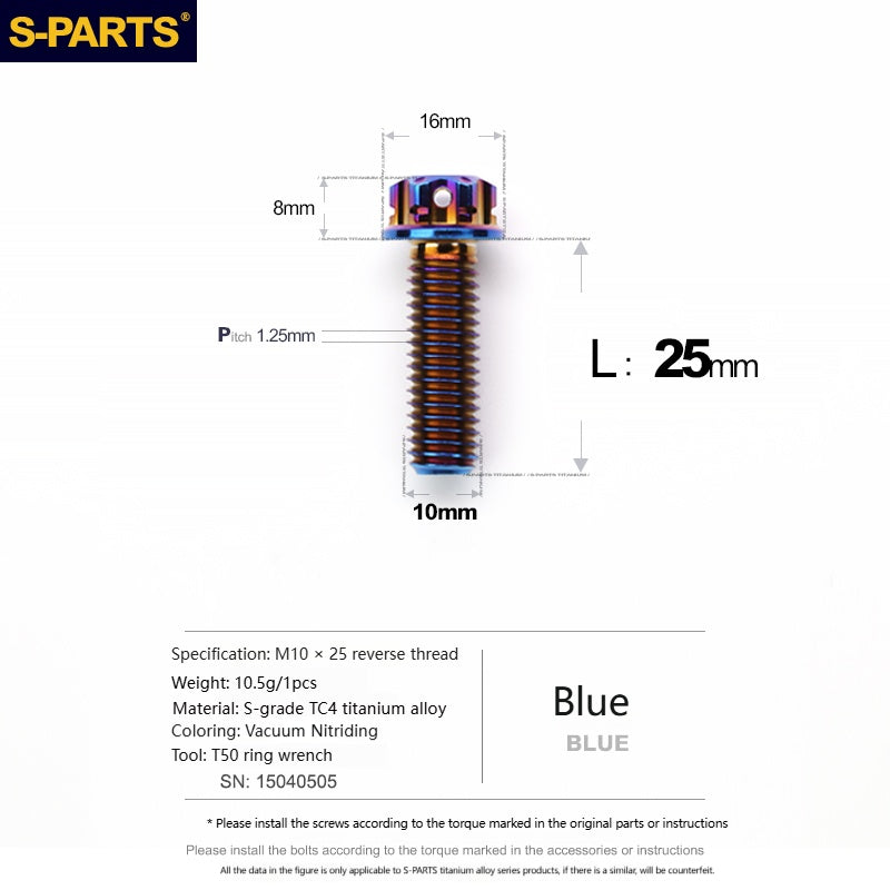 SPARTS Titanium MirrorMotorcycle Rearview Mirror Bolts· M8/M10