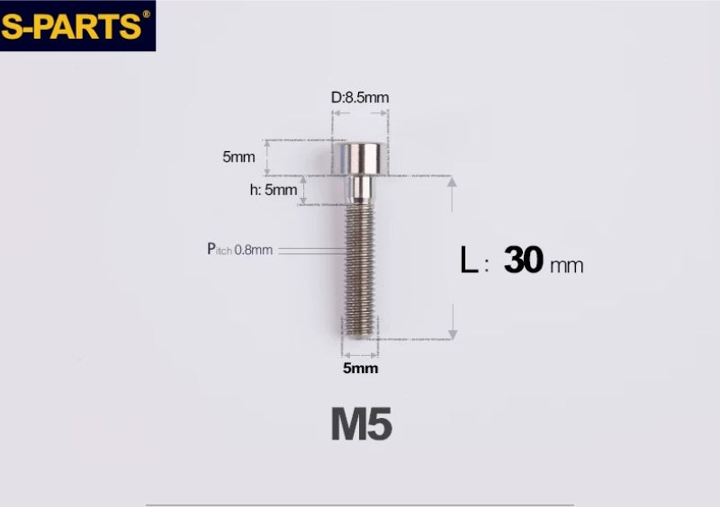 SPARTS M5 Titanium Socket Head Cap Bolts