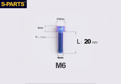 SPARTS M6×10–40mm SL Super Lightweight Titanium Socket Cap Bolts for Bicycles