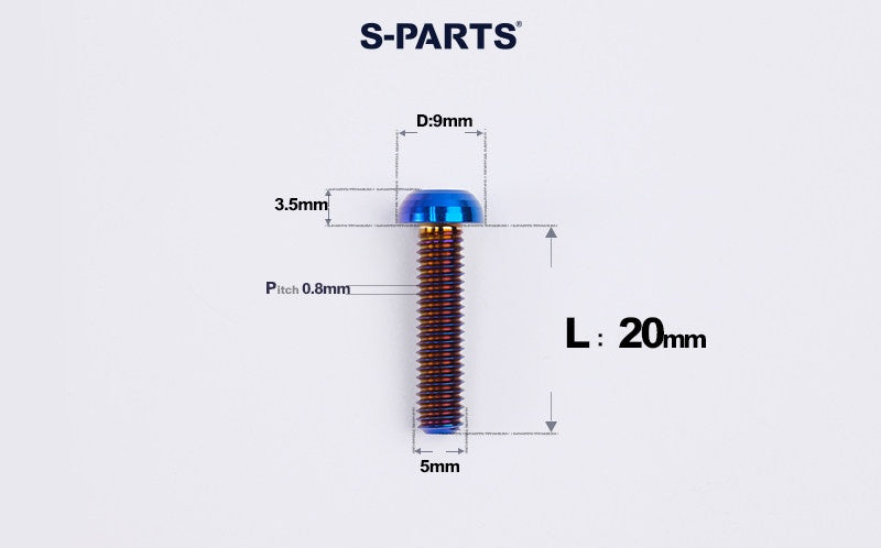 SPARTS A2 M5 Titanium Button Head Bolts for Bicycle Brake Caliper Upgrades Ultra-Light Fasteners