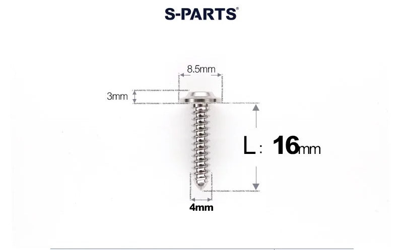SPARTS M4 D8.5 Titanium Truss Head Self-Tapping Screws for Motorcycles