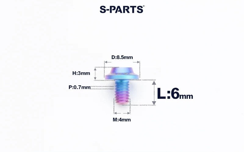 SPARTS M4✖️6–30mm D8.5 Titanium Torx Flanged Button Head Bolts
