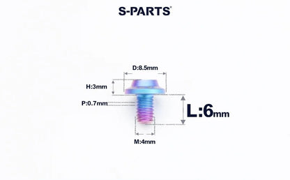 SPARTS M4✖️6–30mm D8.5 Titanium Torx Flanged Button Head Bolts
