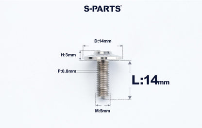 SPARTS A3 M5×L12-20  D14 Titanium Button Head Bolts for Motorcycle Upgrades