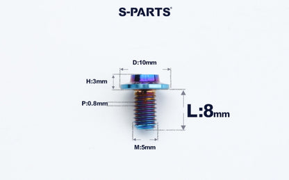 SPARTS A3 M5×L6-50 D10 Titanium Button Head Bolt for Motorcycle & Bicycle Lightweight Custom Fasteners