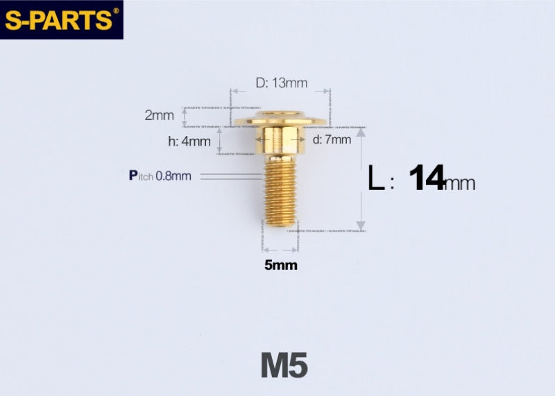 SPARTS M5 Titanium Button Head Shoulder Bolt