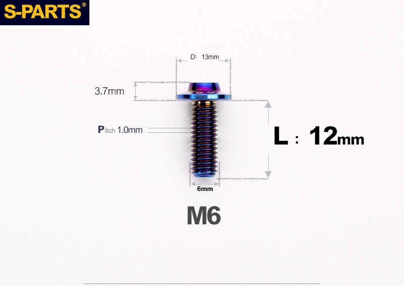 SPARTS A3 M6 D13 Titanium Button Head Bolts for Motorcycle Upgrades