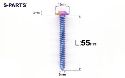 SPARTS M6 Titanium Flanged Button Head Self-Tapping Bolt D13
