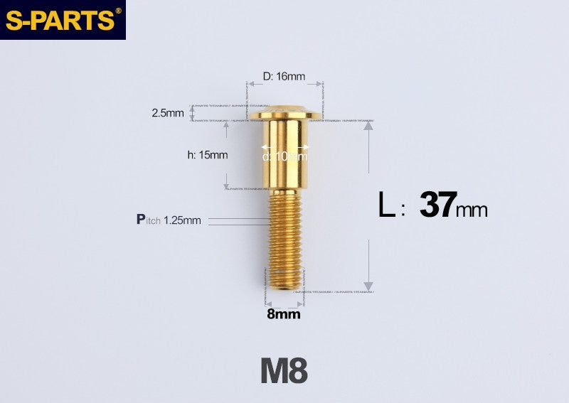 SPARTS M8 Stepped Button Head TC4 Titanium Bolt