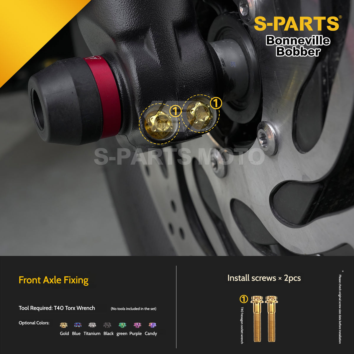 SPARTS Titanium Set Screws for Triumph Bonneville Bobber Motorcycle
