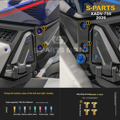 SPARTS Titanium Bolt Kit for Honda X-ADV 750 2026 Bodywork Fasteners