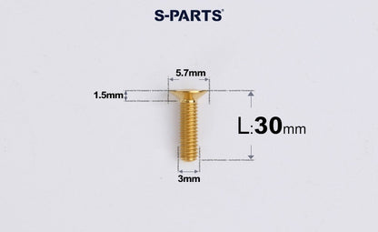 SPARTS Series M3 L6-30 Countersunk Titanium Bolt for motocycle