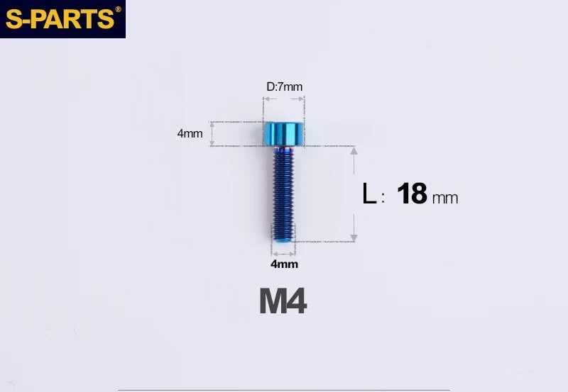 SPARTS Titanium Socket Head Bolts M4x6–25mm for Motorcycles