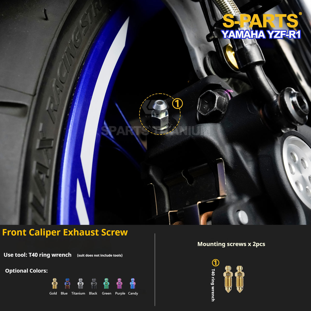 SPARTS TC4 Titanium Bolt Kit for Yamaha YZF-R1 | Motorcycle Titanium Bolt Upgrade