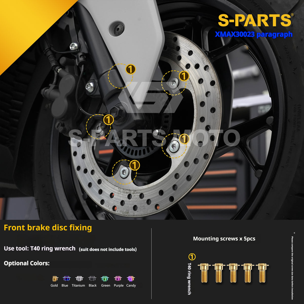 SPARTS Titanium Bolt Set for 2023 XMAX300 | Yamaha Motorcycle Titanium Bolt Upgrade