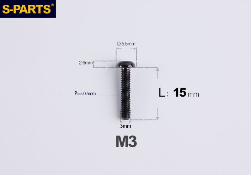 S-PARTS M3 A2 Truss Head Titanium Bolts for Bicycle Brakes & Components (L6-L15)