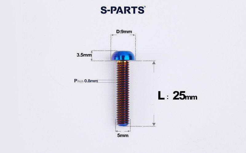 SPARTS A2 M5 Titanium Button Head Bolts for Bicycle Brake Caliper Upgrades Ultra-Light Fasteners