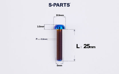 SPARTS A2 M5 Titanium Button Head Bolts for Bicycle Brake Caliper Upgrades Ultra-Light Fasteners