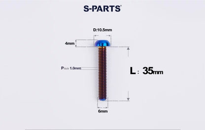 SPARTS M6×8–35mm Titanium Button Head Bolts for Bicycle Brake Calipers