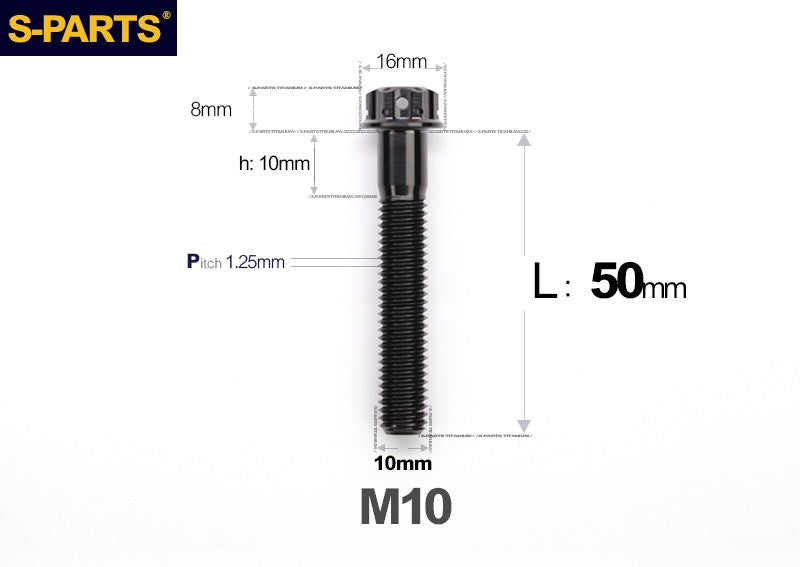 SPARTS M10 L12-120mm P1.25 A3 Series Standard Head Titanium Bolt |  Motorcycle  Upgrade