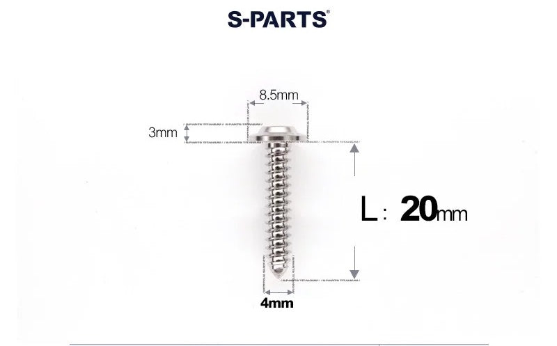 SPARTS M4 D8.5 Titanium Truss Head Self-Tapping Screws for Motorcycles