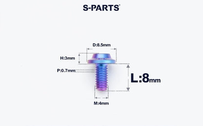 SPARTS M4✖️6–30mm D8.5 Titanium Torx Flanged Button Head Bolts
