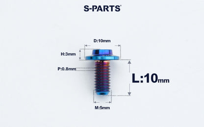 SPARTS A3 M5×L6-50 D10 Titanium Button Head Bolt for Motorcycle & Bicycle Lightweight Custom Fasteners