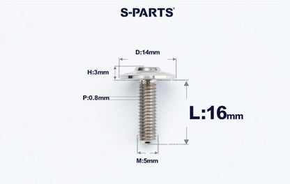 SPARTS A3 M5×L12-20  D14 Titanium Button Head Bolts for Motorcycle Upgrades